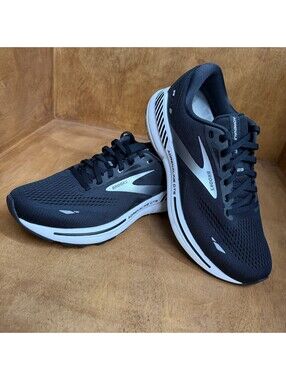 Brooks Adrenaline GTS 23 Running Shoes Women Sz 9 D Wide Black White 1203811D004